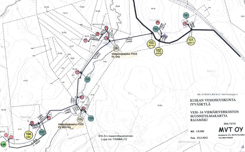 rajamäki kartta Rajamäki kartta 2012   Kuikan Vesiosuuskunta